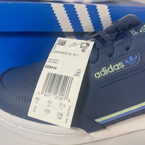 ADIDAS Continental 80 Woman Size 7 Blue Sneakers Fashion Casual Athletic NEW - Picture 2 of 7